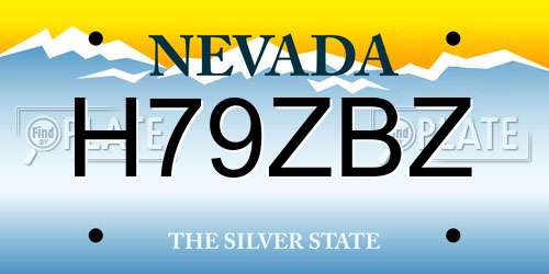H79ZBZ Nevada License Plate