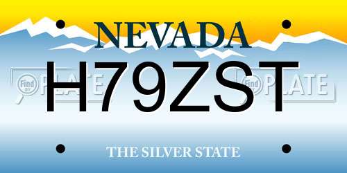 H79ZST Nevada License Plate