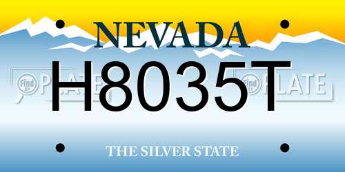 H8035T Nevada License Plate