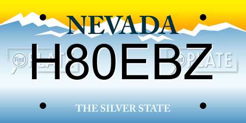 H80EBZ Nevada License Plate