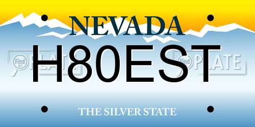 H80EST Nevada License Plate