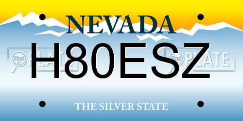 H80ESZ Nevada License Plate