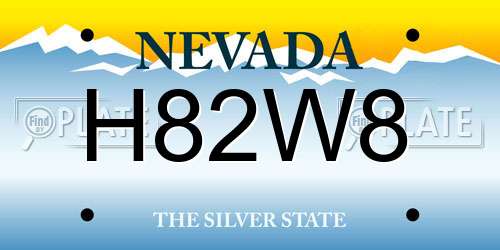 H82W8 Nevada License Plate