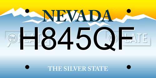 H845QF Nevada License Plate