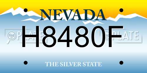 H8480F Nevada License Plate