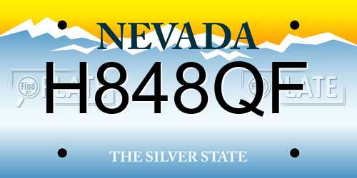 H848QF Nevada License Plate