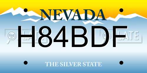 H84BDF Nevada License Plate
