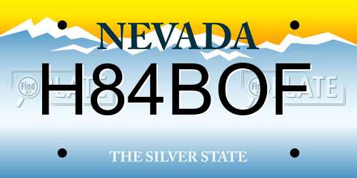 H84BOF Nevada License Plate