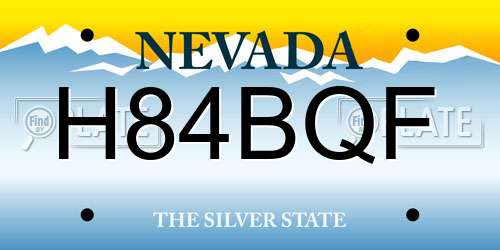 H84BQF Nevada License Plate