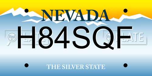 H84SQF Nevada License Plate