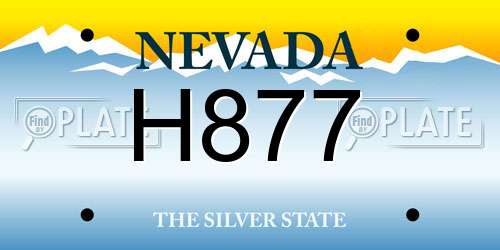 H877 Nevada License Plate