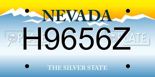H9656Z Nevada License Plate