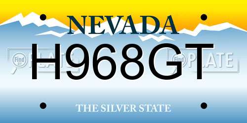 H968GT Nevada License Plate