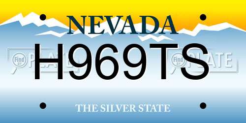H969TS Nevada License Plate