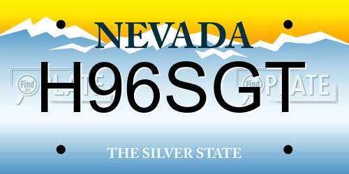 H96SGT Nevada License Plate