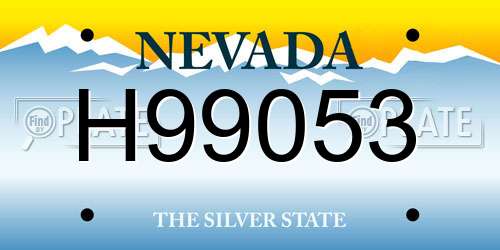 H99053 Nevada License Plate