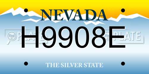 H9908E Nevada License Plate
