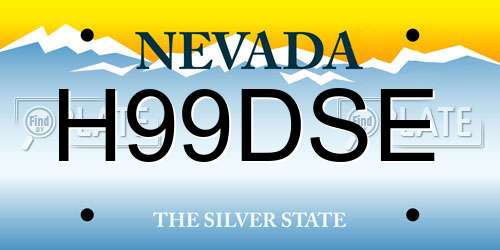 H99DSE Nevada License Plate