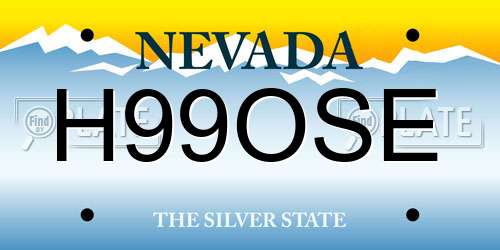 H99OSE Nevada License Plate