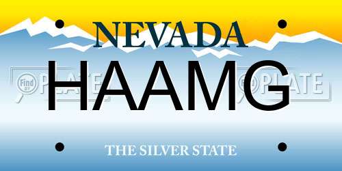 HAAMG Nevada License Plate