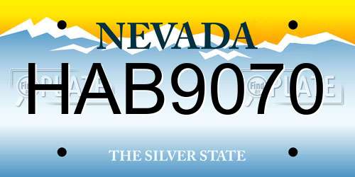 HAB9070 Nevada License Plate