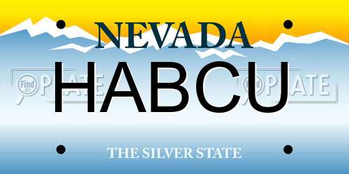 HABCU Nevada License Plate