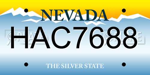 HAC7688 Nevada License Plate
