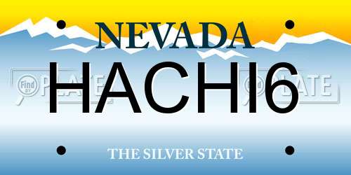 HACHI6 Nevada License Plate