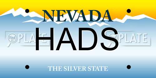 HADS Nevada License Plate