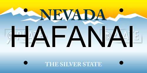 HAFANAI Nevada License Plate