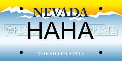 HAHA Nevada License Plate
