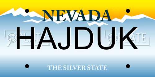 HAJDUK Nevada License Plate
