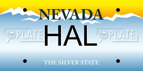 HAL Nevada License Plate