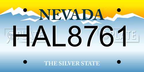 HAL8761 Nevada License Plate