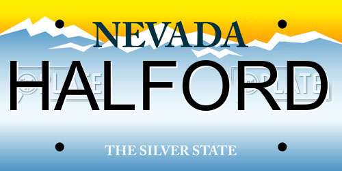 HALFORD Nevada License Plate