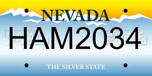HAM2034 Nevada License Plate
