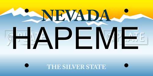 HAPEME Nevada License Plate
