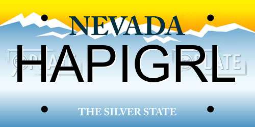 HAPIGRL Nevada License Plate