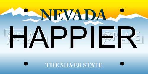 HAPPIER Nevada License Plate