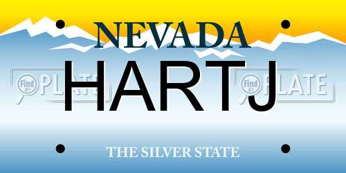 HARTJ Nevada License Plate