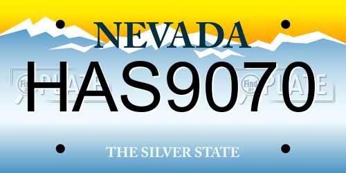 HAS9070 Nevada License Plate
