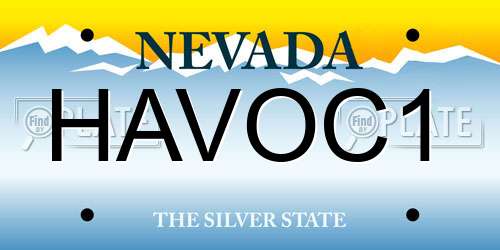 HAVOC1 Nevada License Plate