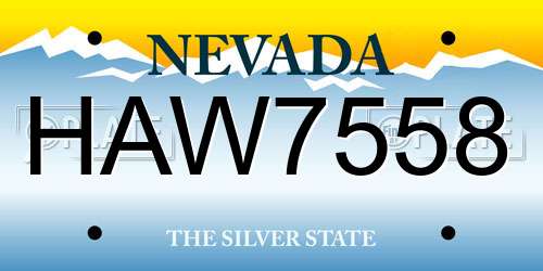HAW7558 Nevada License Plate