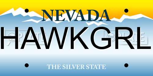 HAWKGRL Nevada License Plate