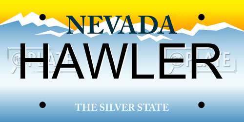 HAWLER Nevada License Plate