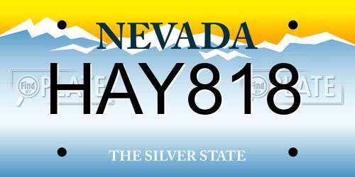 HAY818 Nevada License Plate