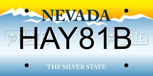 HAY81B Nevada License Plate