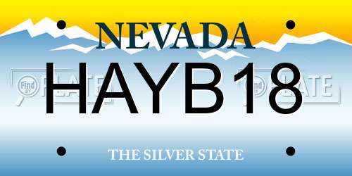 HAYB18 Nevada License Plate