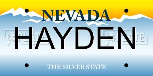 HAYDEN Nevada License Plate