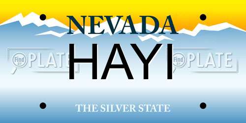 HAYI Nevada License Plate